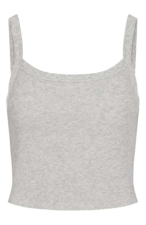 Shop Skims Waffle Crop Camisole In Light Heather Grey