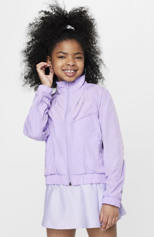 Nike Kids' Sportswear Windrunner Water Repellent Jacket In Hydrangeas/light Bone