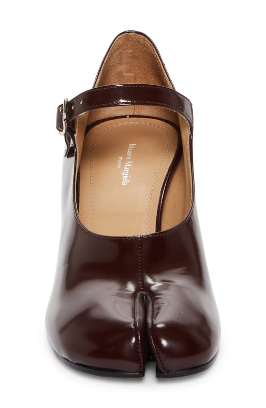 Maison Margiela Tabi Mary Jane 60 Glossed Leather Pumps In Burgundy