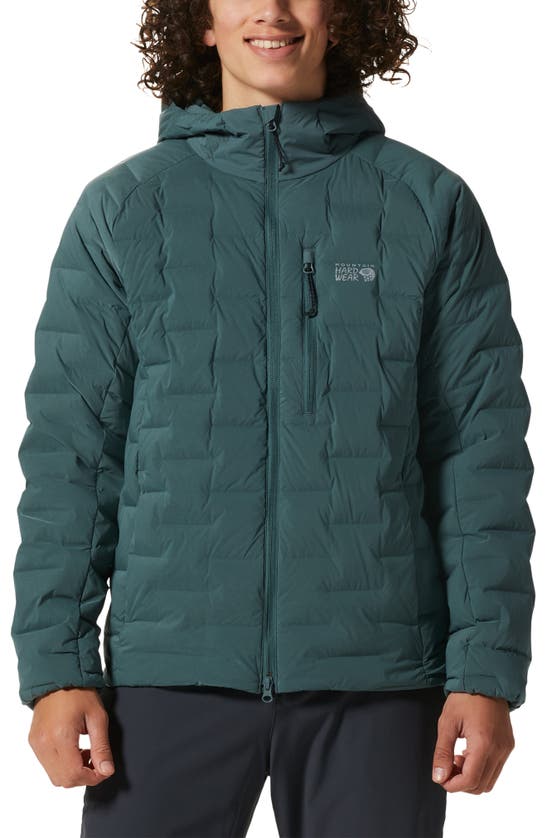 Mountain Hardwear Stretchdown™ 700 Fill Power Down Hooded Jacket In Black Spruce