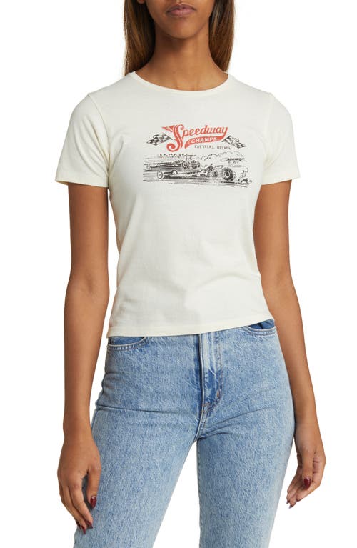 GOLDEN HOUR Las Vegas Speedway Cotton Graphic Baby Tee in White at Nordstrom, Size X-Small