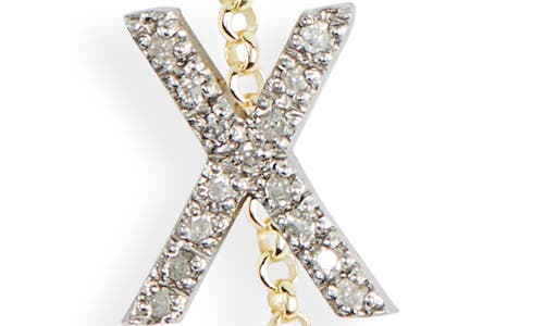 Meshmerise Bezel Diamond Initial Chain Necklace In Yellow-x