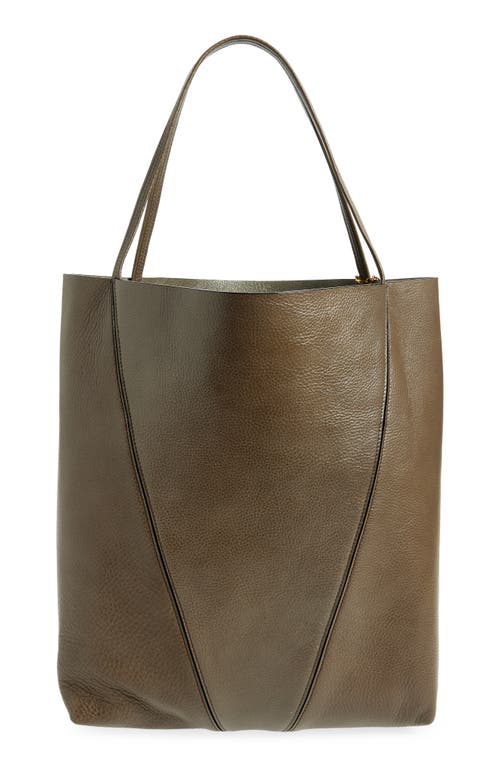 Chloé Large Spin Leather Tote In Flannel Grey