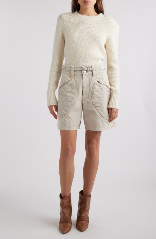 Shop Isabel Marant Kalo Crewneck Sweater In Ecru