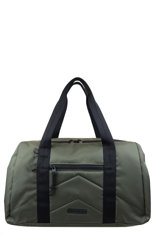 Bound Water Repellent Recycled Polyester Duffle Bag in Olive