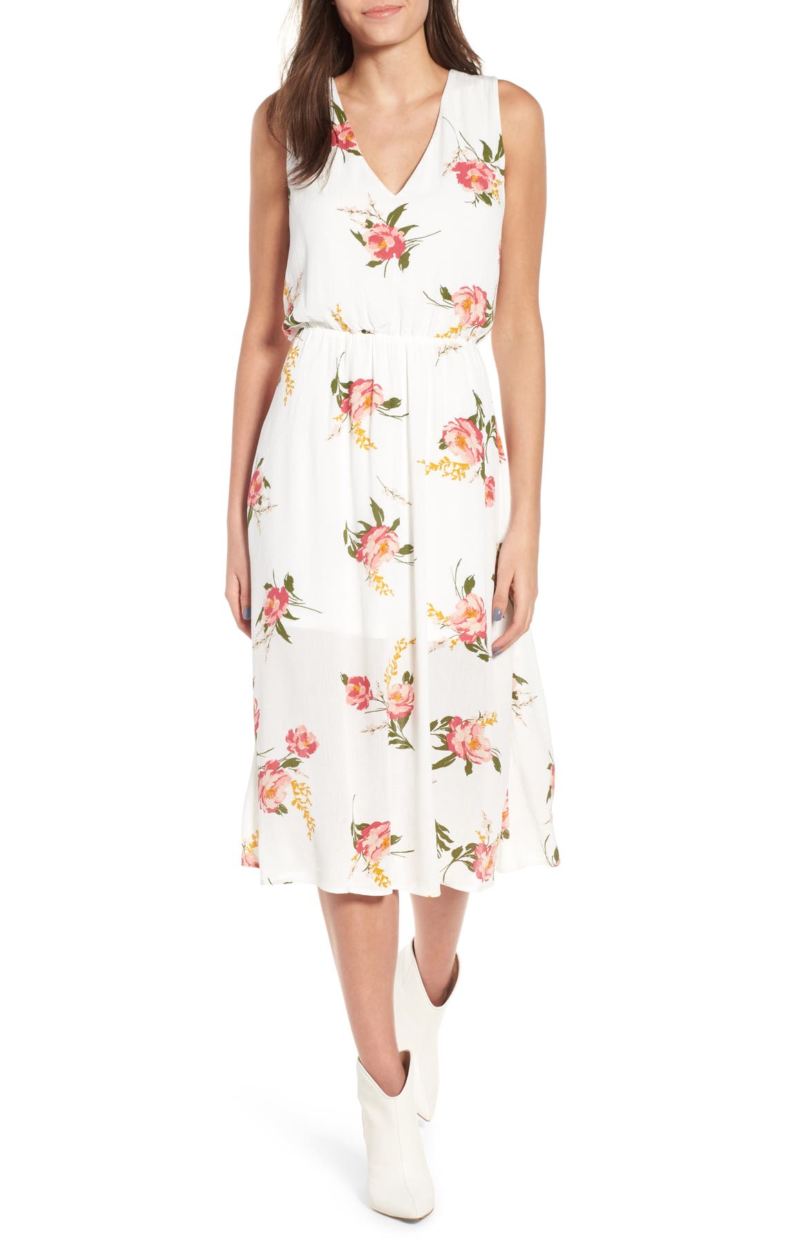 WAYF Sleeveless Blouson Midi Dress | Nordstrom