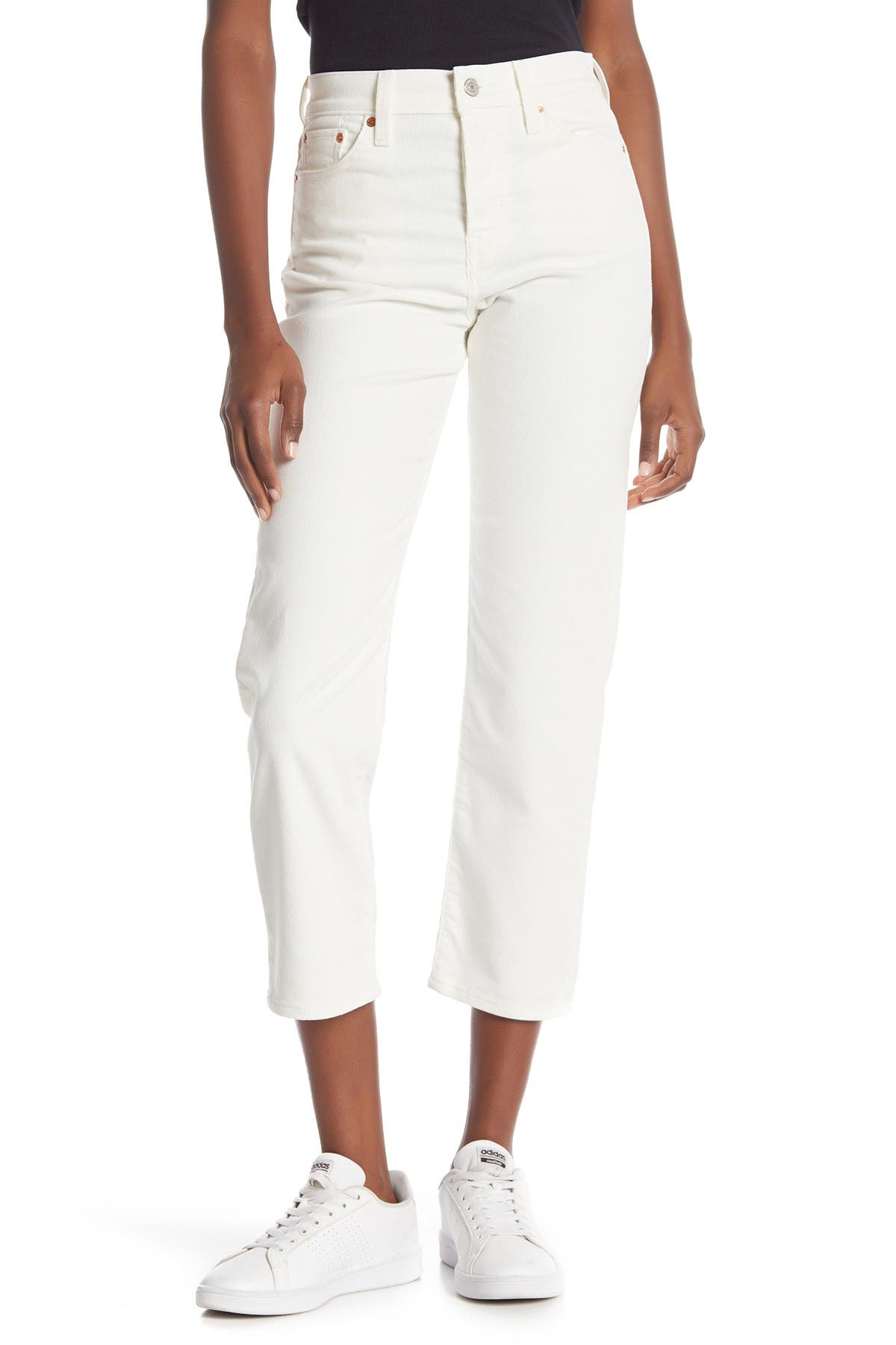 levis wedgie white jeans
