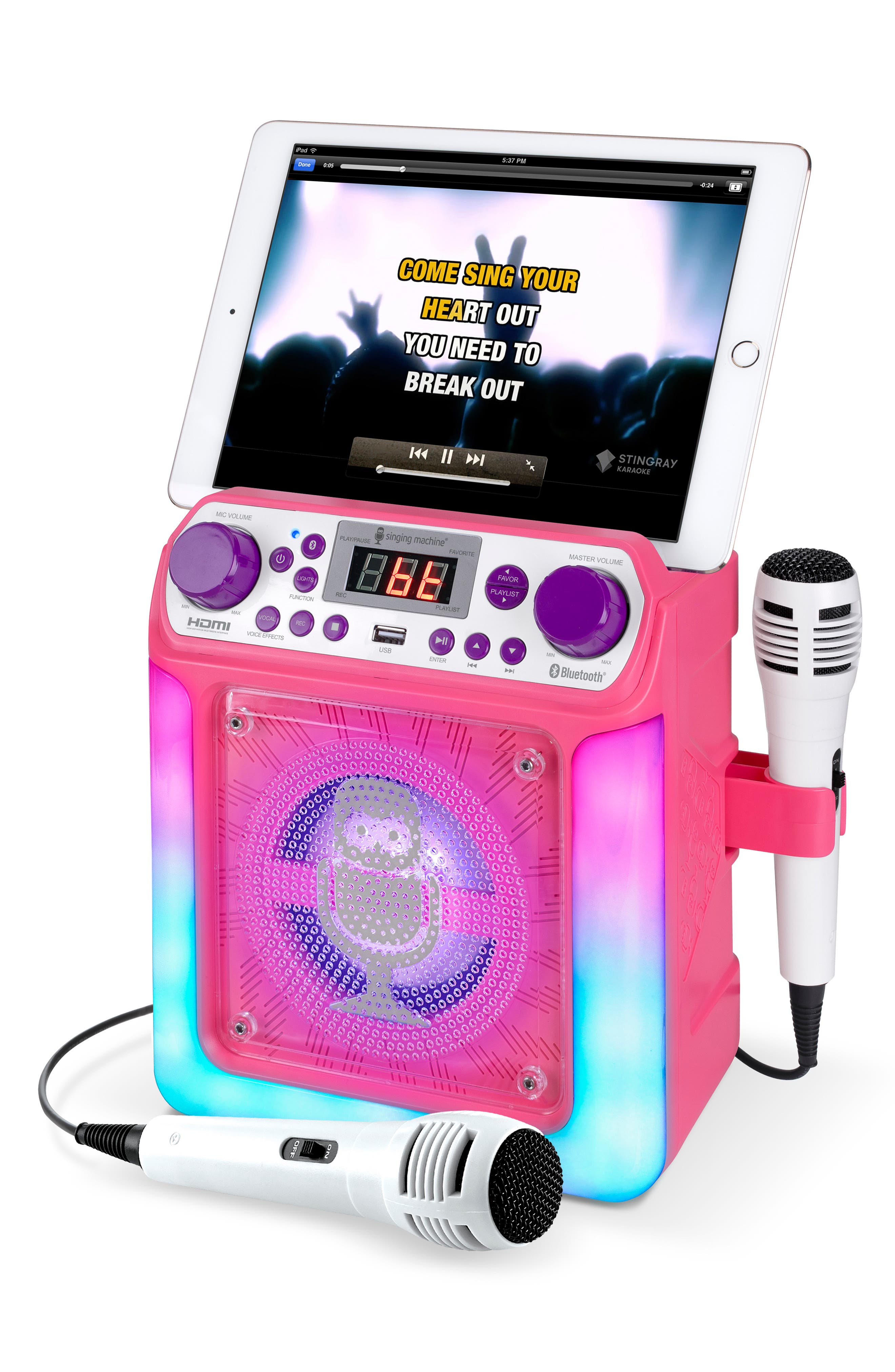 Singing Machine Groove Mini HDMI Karaoke Player with Two Microphones