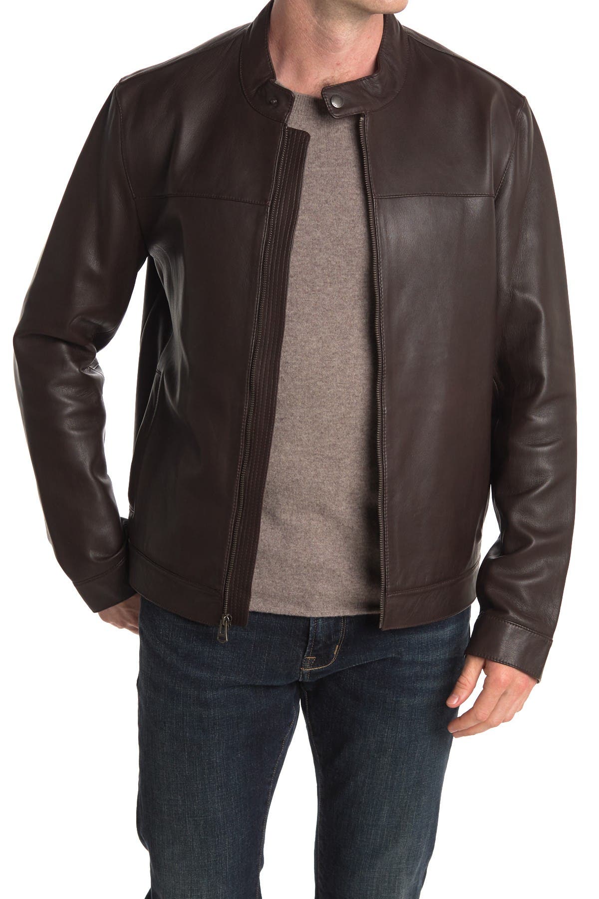 nordstrom rack cole haan leather jacket