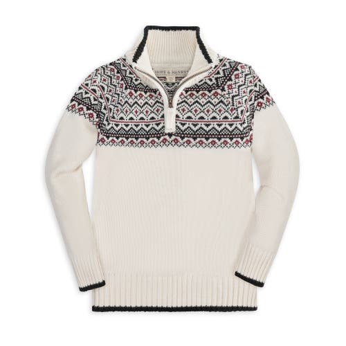 Shop Hope & Henry Boys' Organic Half Zip Ski Sweater, Kids In Ivory City Fair Isle