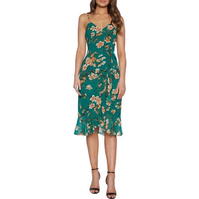 Bardot Malika Floral Print Dress, Green