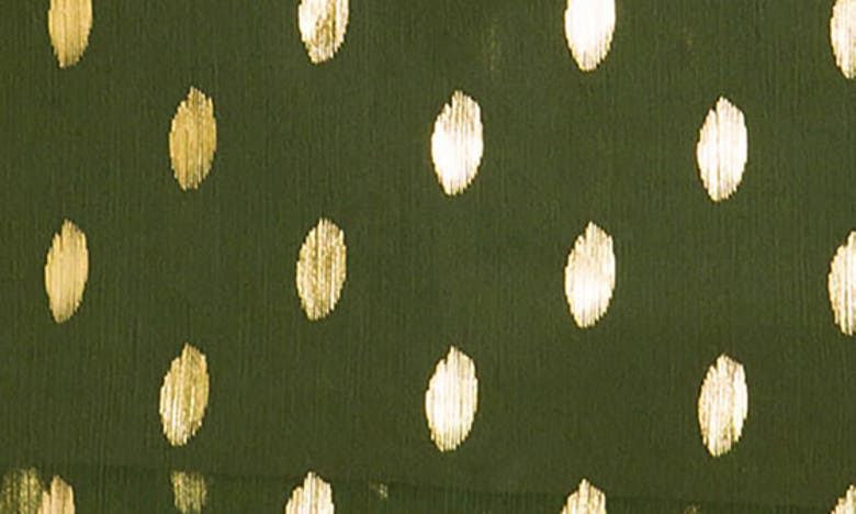 Endless Rose Metallic Polka Dot Chiffon Top In Green