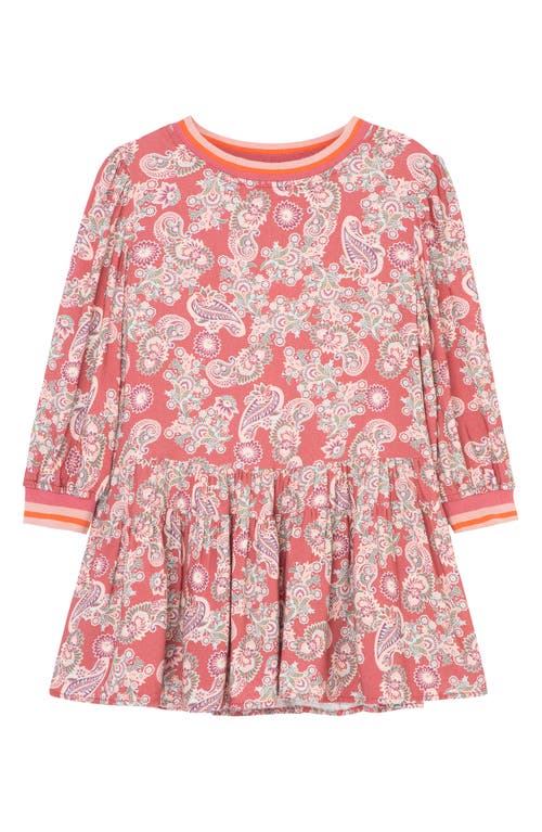 Peek Aren'T You Curious Kids' Paisley Print Tiered Long Sleeve Dress in Red Print