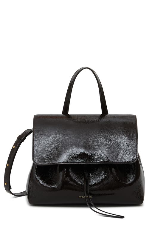 Mansur Gavriel Mini Soft Lady Crinkle Patent Suede Bag in Cacao