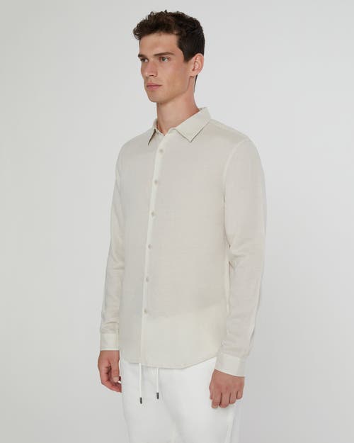 Onia Air Linen Long Sleeve Shirt In Stone