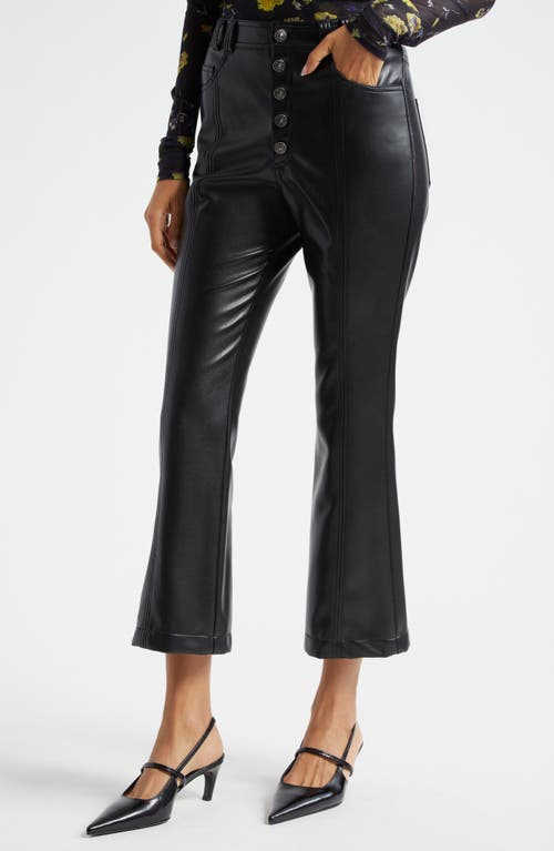 Shop Cinq À Sept Wallace Faux Leather Crop Pants In Black