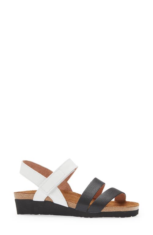 Naot Women's Kayla Sandal In Soft White/soft Black In White/black Leather