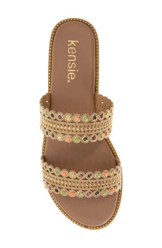 Shop Kensie Mina Studded Slide Sandal In Tan