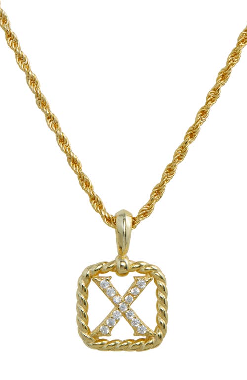 Initial Pendant Necklace in Yellow-X
