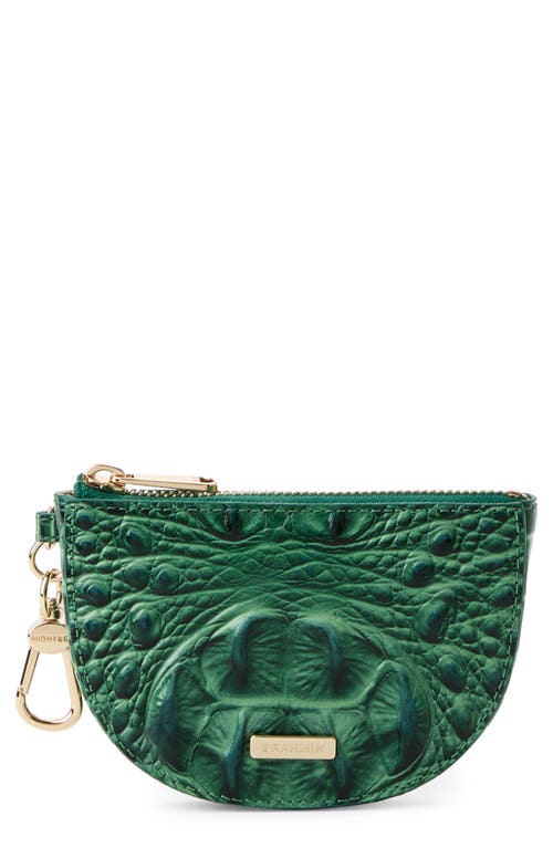 Britt Croc Embossed Leather Coin Purse in Parakeet