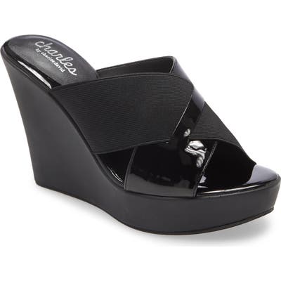 Charles By Charles David Prevent Wedge Slide Sandal- Black