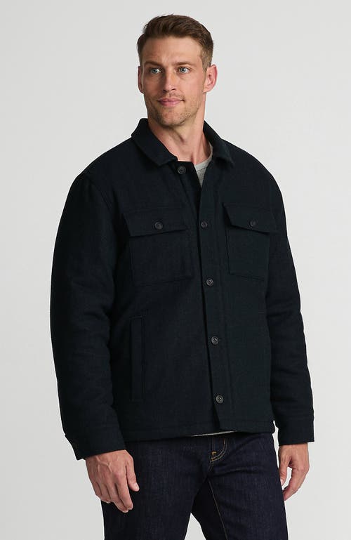 Shop Lands' End Wool Blend Shirt Jacket In Lush Forest Herringbone