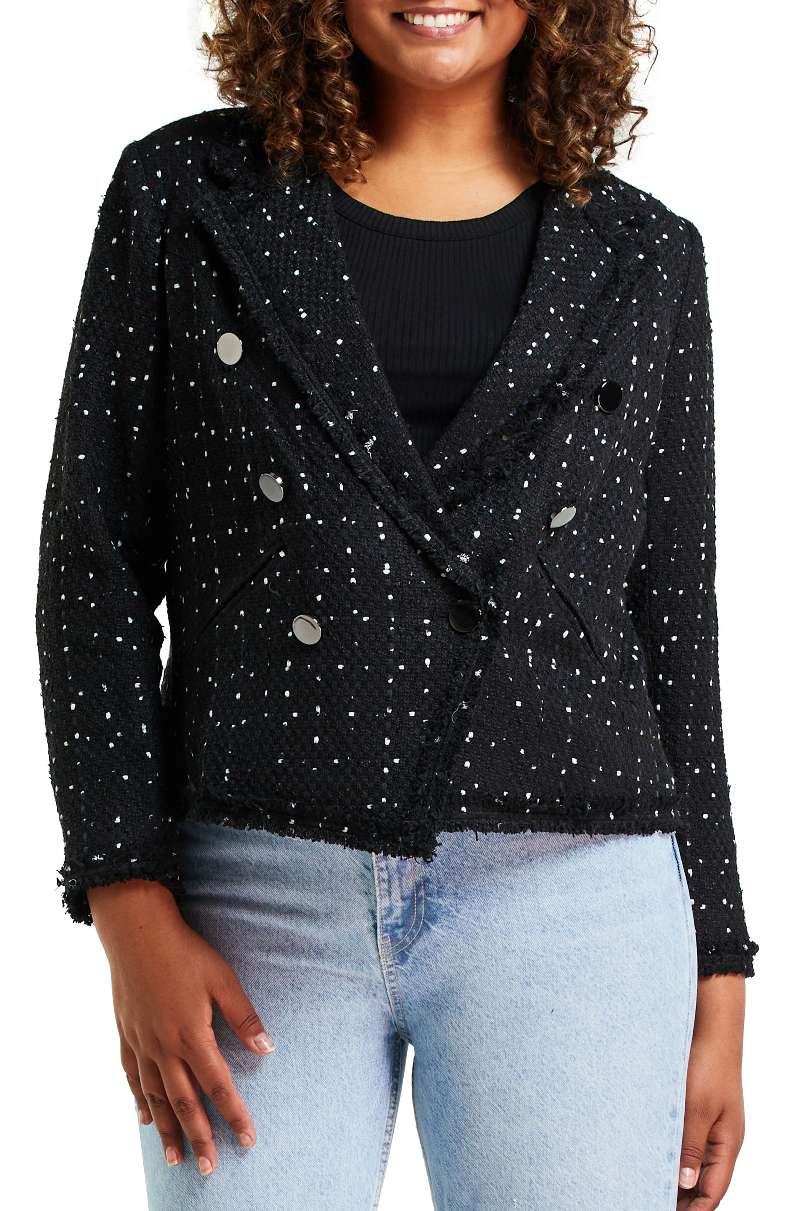 plus size tweed blazer women's