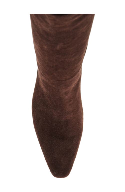 Shop Steve Madden Dagne Knee High Boot In Brown Suede