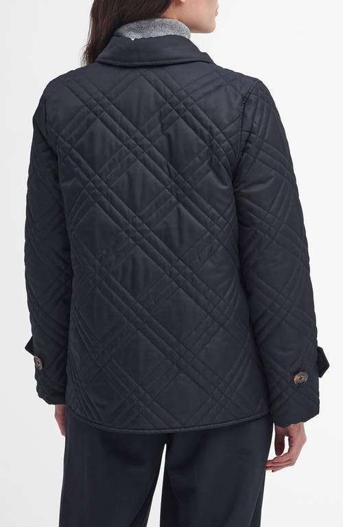 Shop Barbour Walton Quilted Jacket In Black/muted Cabernet Tartan