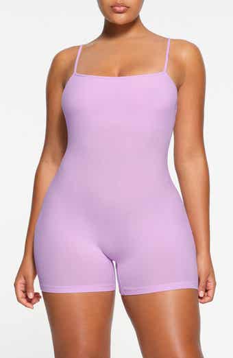 Kimberly C Bodysuit Ribbed Romper Shorts Seamless Nude Size M