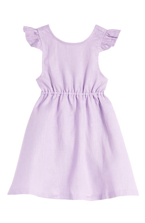 TINY TRIBE Kids' Flutter Sleeve Cutout Cotton Sundress Lilac at Nordstrom,