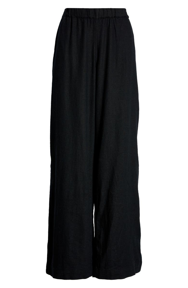 Caslon® Wide Leg Pull-On Linen Blend Pants | Nordstrom