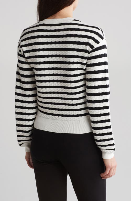 By Design Tinsley Stripe Cardigan In Black/gardenia