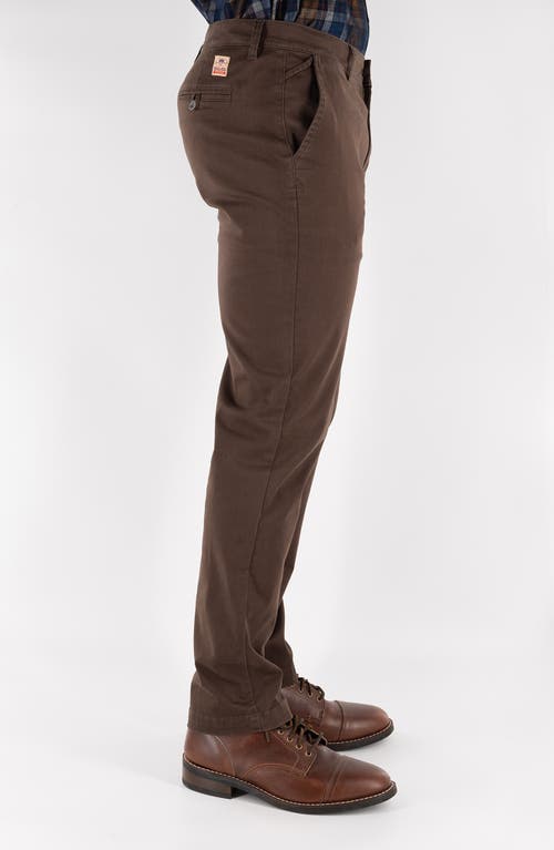 Shop Devil-dog Dungarees Flat Front Stretch Cotton Chinos In Dark Roast