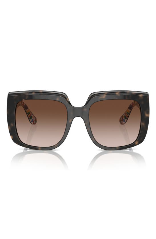 Shop Dolce & Gabbana 54mm Gradient Square Sunglasses In Brown White