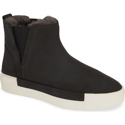 Jslides Val Faux Fur Lined Platform Sneaker, Grey
