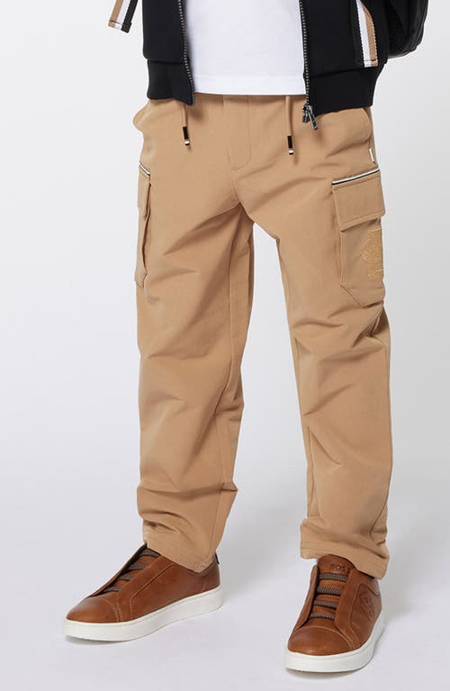 Shop Bosswear Boss Kidswear Kids' Drawstring Cargo Pants In Cookie