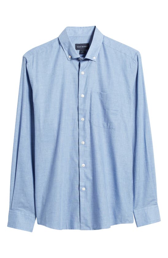 Shop Scott Barber Heathered Chambray Button-down Shirt In Dusk