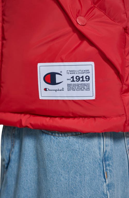 Champion Men's Solid-color Quilted Puffer Vest In Chili Pepper