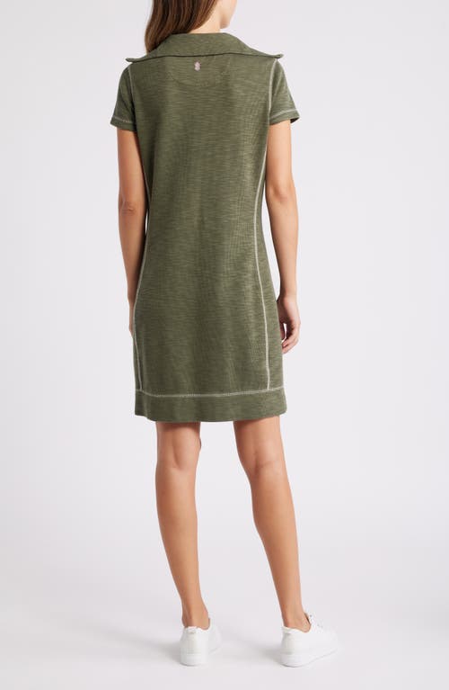 Shop Tommy Bahama Tobago Bay Half Zip Dress In Banana Leaves