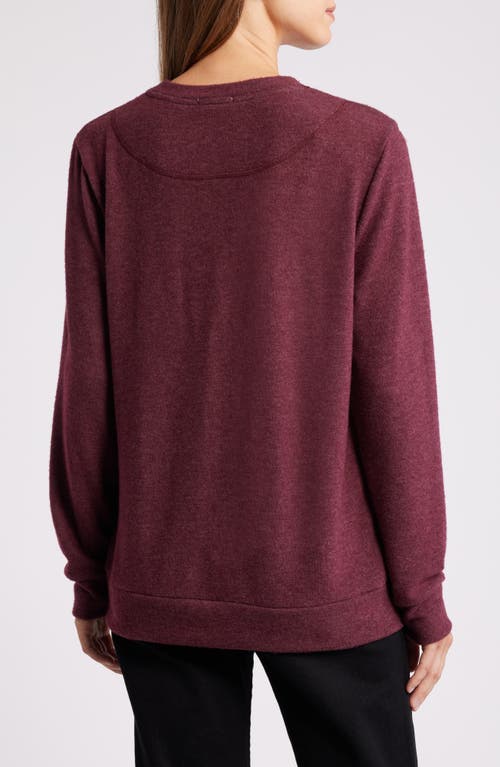 Shop Loveappella Crewneck Brushed Jersey Top In Plum