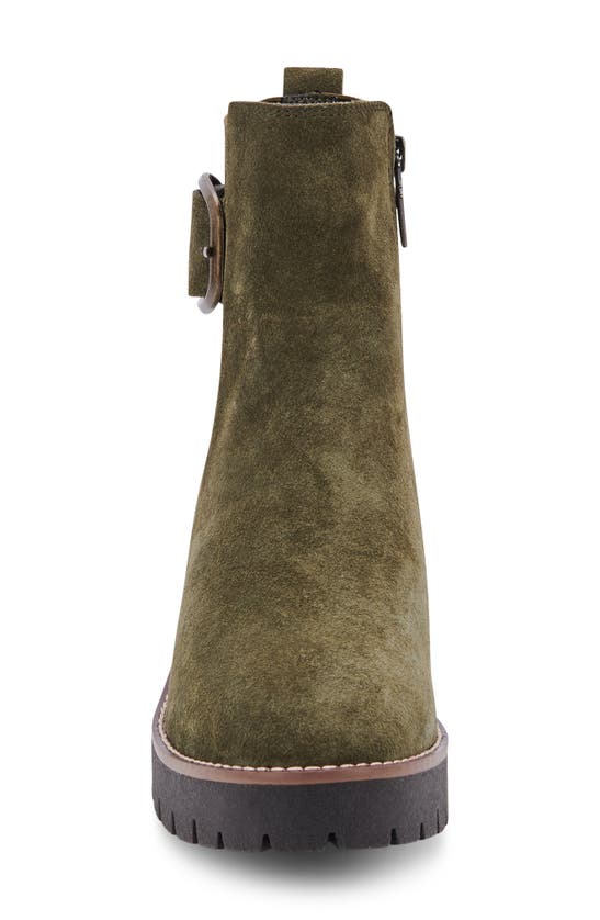 Blondo Dahlia Waterproof Bootie In Olive Suede
