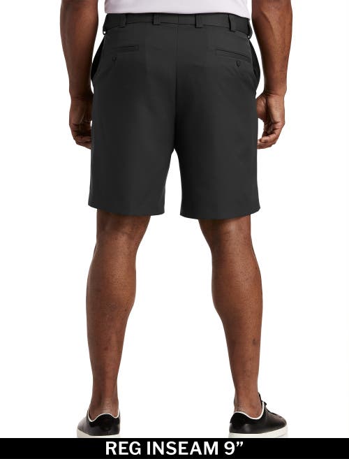 Oak Hill By Dxl Waist-relaxer Microfiber Shorts In Black
