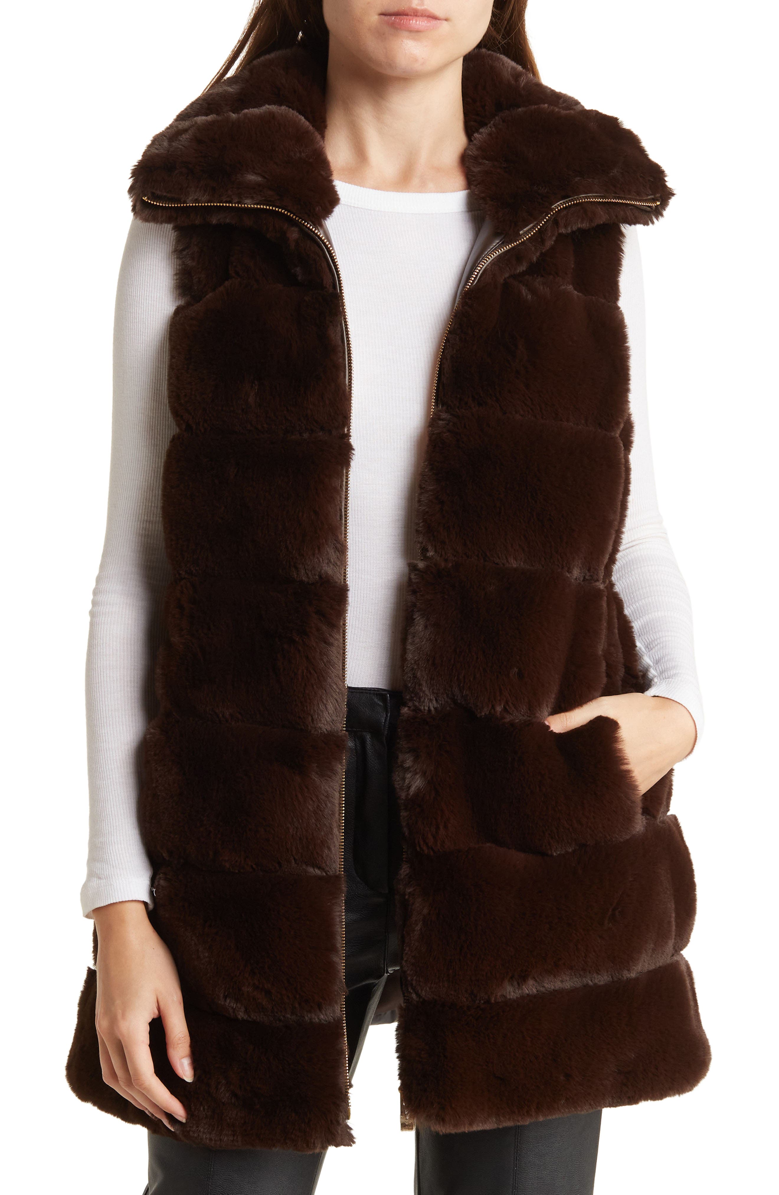WOMEN FASHION Jackets Fur discount 68% Zara vest Brown M 