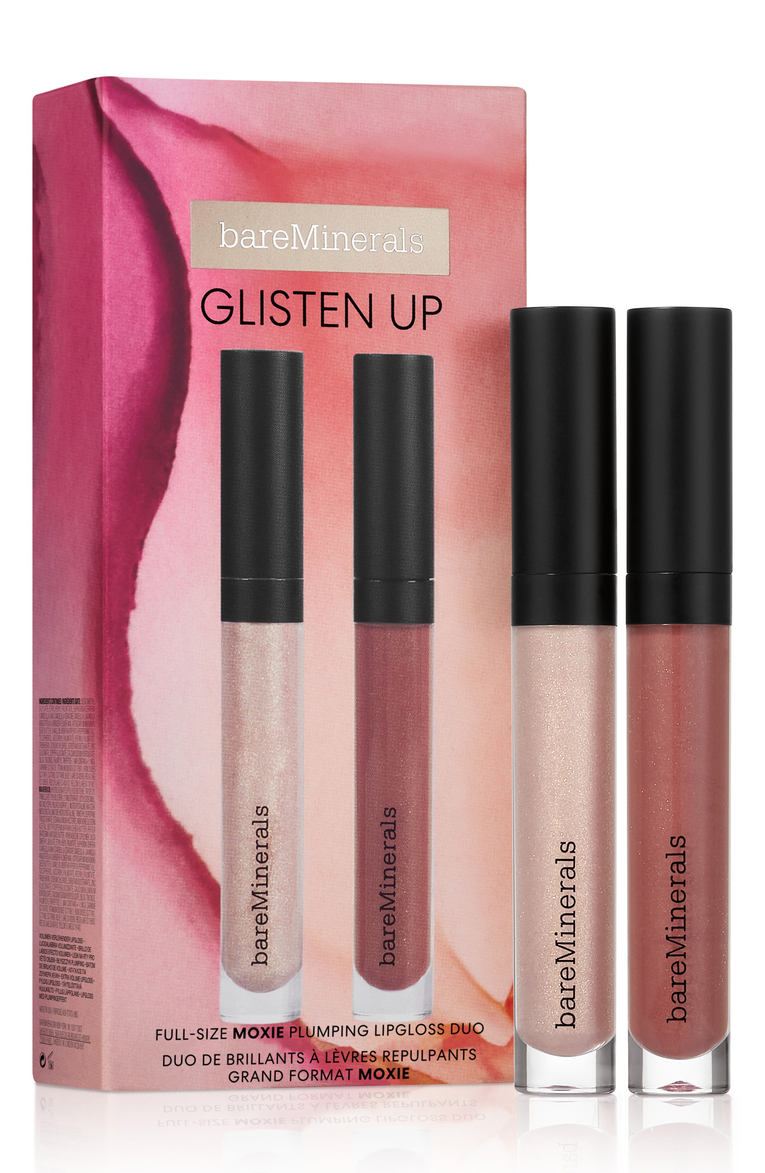 bareMinerals® Glisten Up Full Size Moxie Plumping Lip Gloss Set (USD