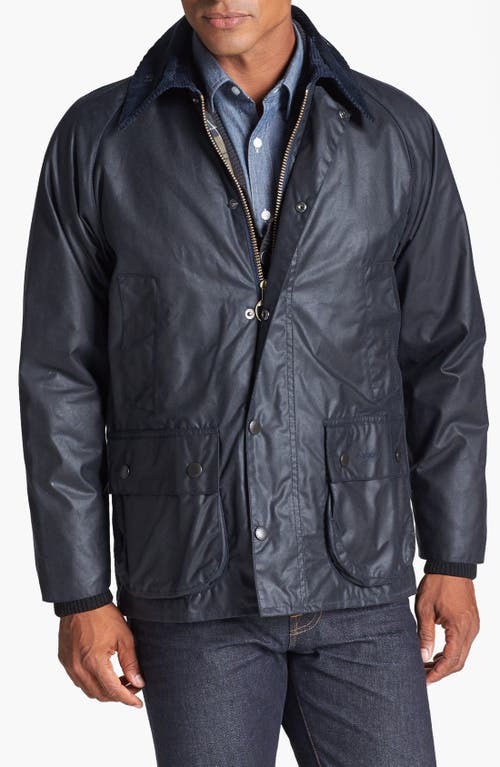 Barbour Bedale Waxed Cotton Jacket Navy at Nordstrom,