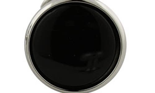 David Donahue Onyx Stud & Cufflinks Set In White Brass/onyx