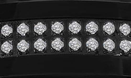 Blackjack Black Tungsten Cubic Zirconia Band Ring In Black