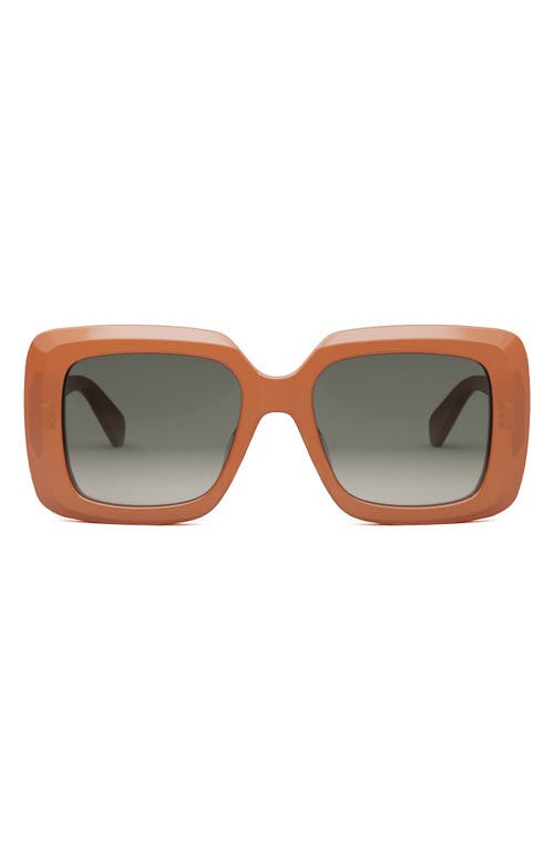 CELINE Bold 3 Dots Square Sunglasses in Shiny Orange /Gradient Brown at Nordstrom