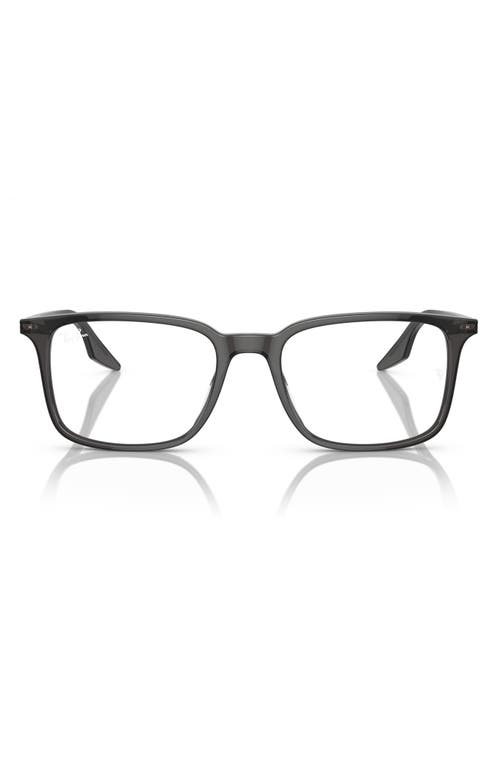 Ray Ban Ray-ban 55mm Rectangular Optical Glasses In Transparent Grey